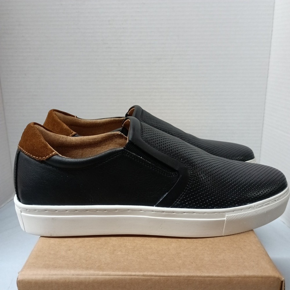 Crevo Corey Black Leather Shoes Men's Size 8 Medium Slip On